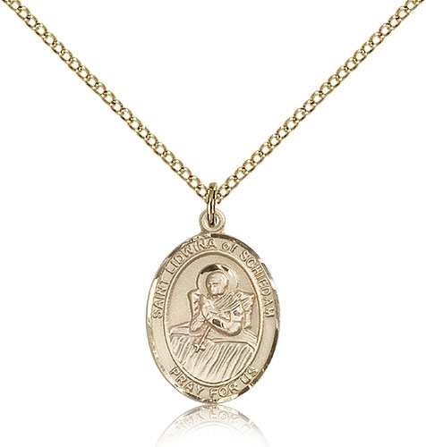 St Lidwina of Schiedam Gold Filled Medal
