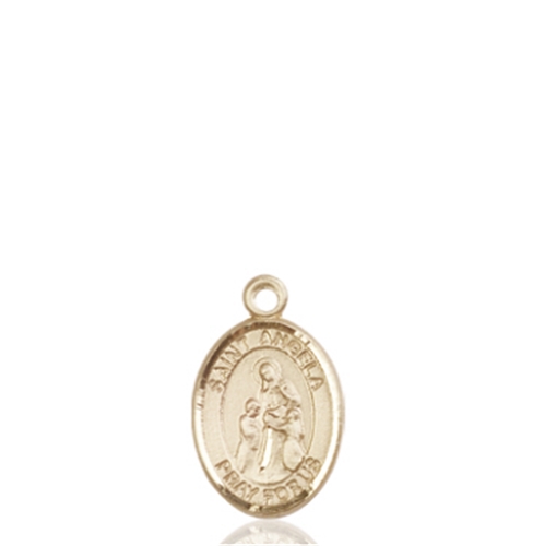 St Angela Small 14kt Gold Medal