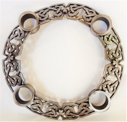 Pewter Celtic Braid Advent Wreath - Candles Included