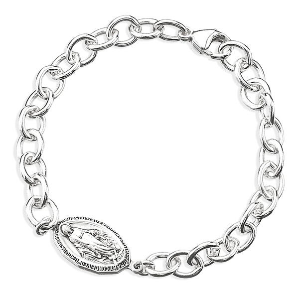 Sterling Silver Bracelet Chain with Medal