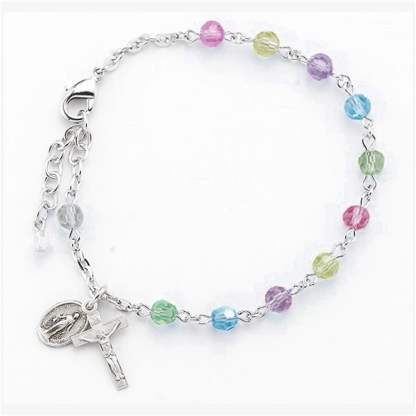 Sterling Silver Crystal Bracelet Multicolor