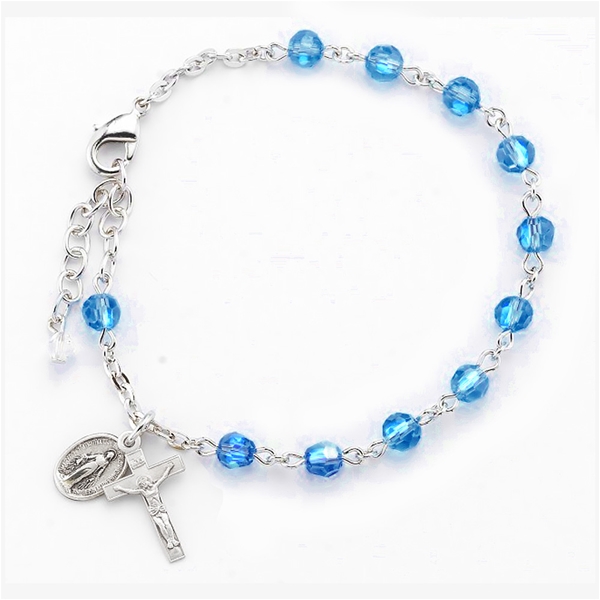 Sterling Silver Crystal Bracelet Sapphire