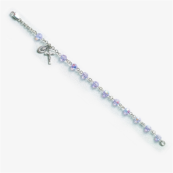 Sterling Silver Violet Crystal Bracelet