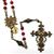 Genuine Ruby Antiqued Bronze Rosary with Infant of Prague Center