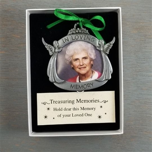&quot;In Loving Memory&quot;  Picture Frame Pewter Ornament in Gift Box