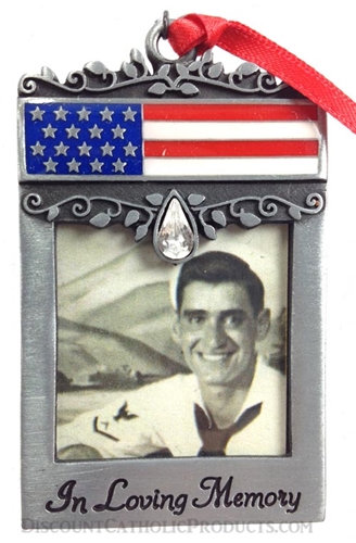 Flag Photo Memorial Ornament in Gift Box