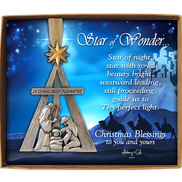 Star of Wonder Nativity Pewter Ornament in Gift Box