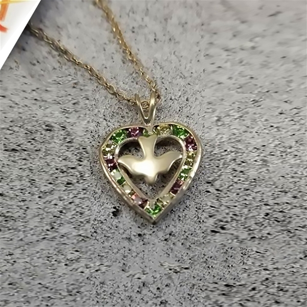 Heart and Dove Confirmation Necklace