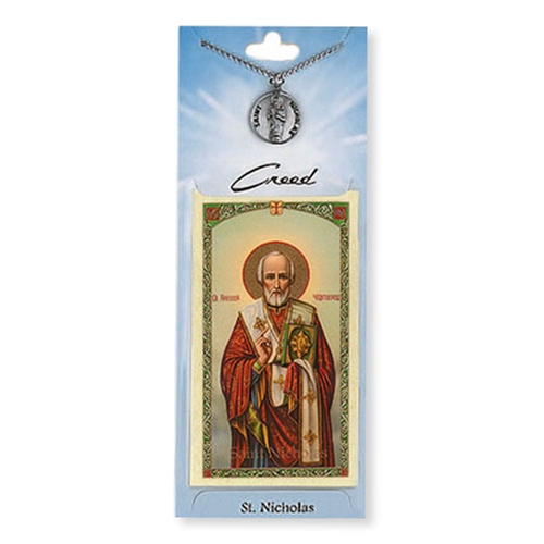 St Nicholas Pewter Medal with Prayer Card