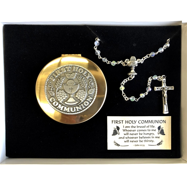 Girl&#39;s Communion Rosary and Case Set