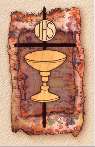 First Communion Chalice Holy Card