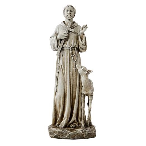 Saint Francis with Deer Statue - 14 Inch