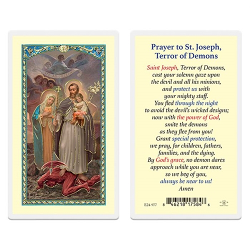 Saint Joseph - Terror of Demons Laminated Prayer Card