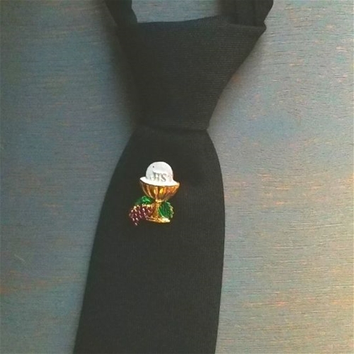 Black Tie with Chalice Pin