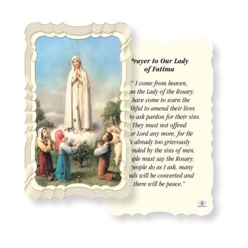 Our Lady of Fatima Linen Prayer Card