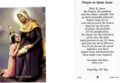 Prayer to Saint Anne Holy Card - Pack of 100