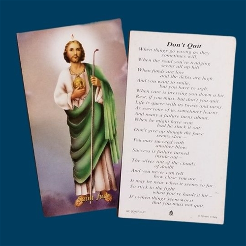 Saint Jude Prayer Card - Don&#39;t Quit - Single