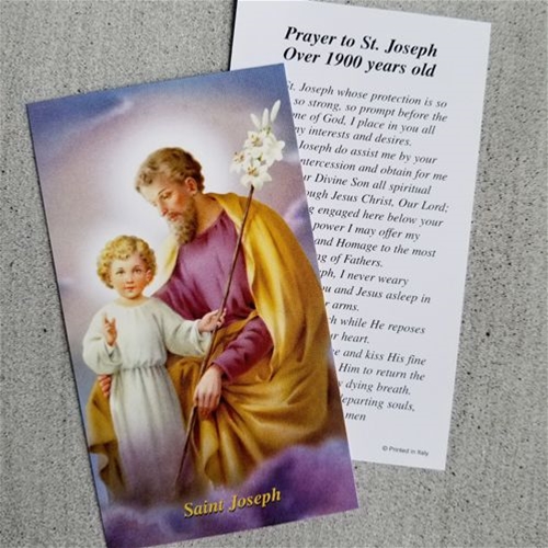 Prayer to St Joseph Over 1900 Years Old - Paper Prayer Card - Pack of 100
