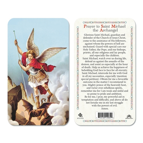 Saint Michael the Archangel Plastic Prayer Card