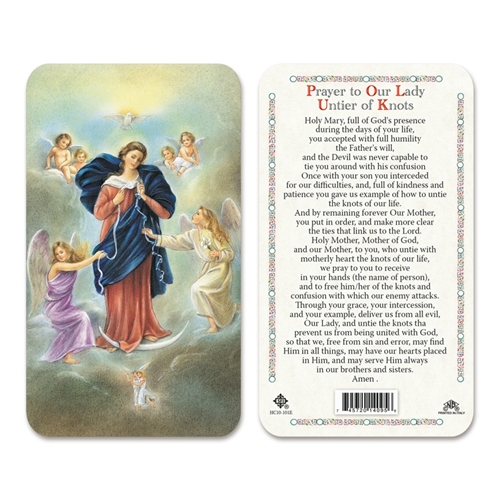 Our Lady Untier of Knots Plastic Prayer Card