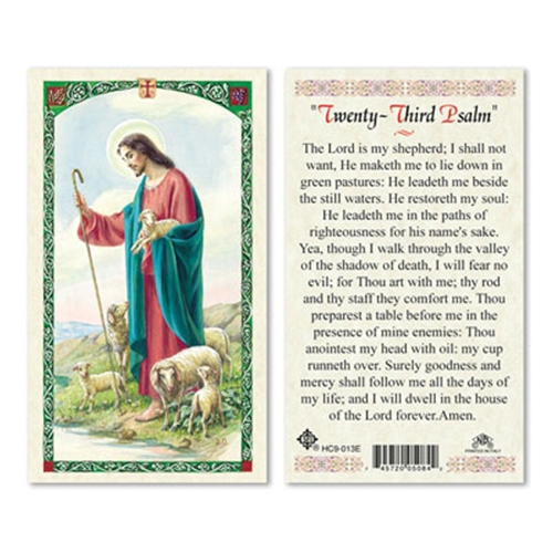 Jesus Shepherd - 23rd Psalm Laminated Prayer Card