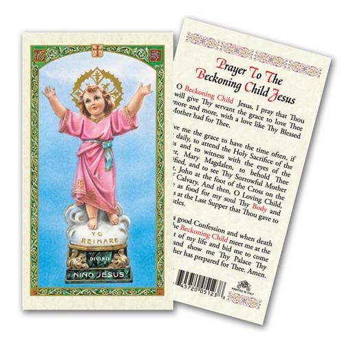 The Beckoning Child Jesus - Divino Ni&#241;o Laminated Prayer Card