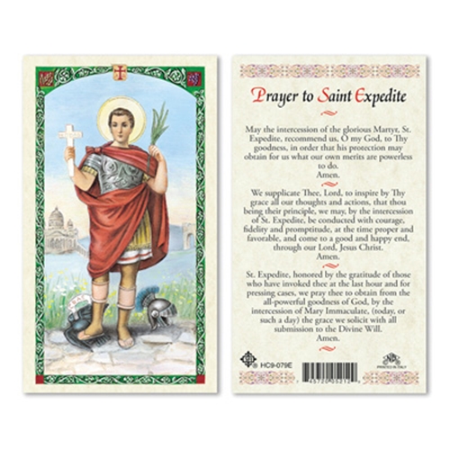 Prayer to St. Expedite Laminated Prayer Card