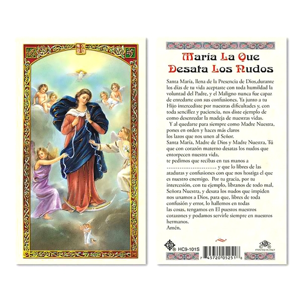 Maria La Que Desata Los Nudos Laminated Prayer Card