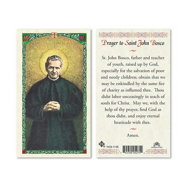 Saint John Bosco Laminated Prayer Card
