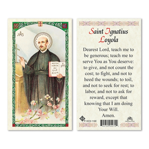Saint Ignatius Loyola Laminated Prayer Card