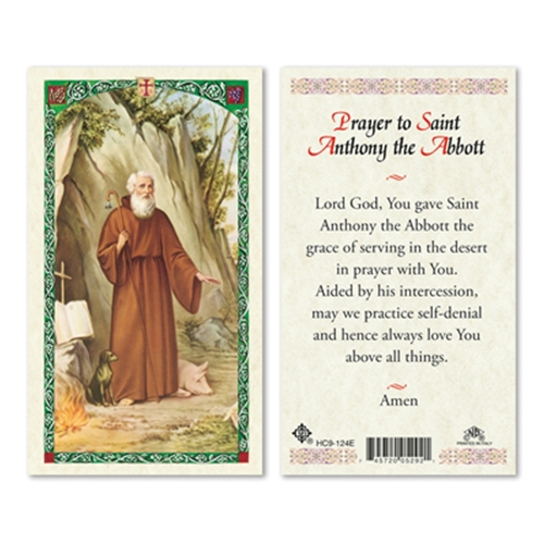 Saint Anthony the Abbott Laminated Prayer Card