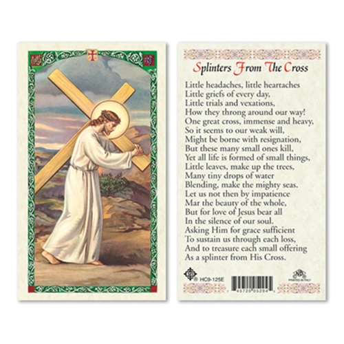 Splinters From the Cross Laminated Prayer Cards