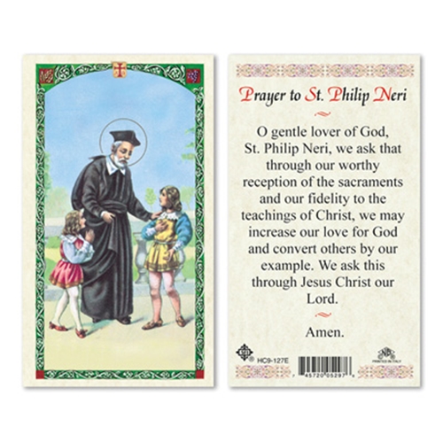 Saint Philip Neri Laminated Prayer card