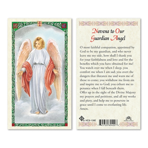 Guardian Angel Novena Laminated Prayer Card