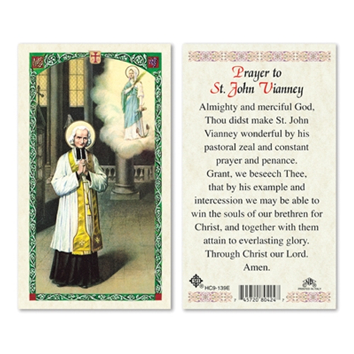 Saint John Vianney Laminated Prayer Card