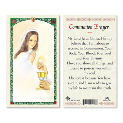 Communion Prayer Laminated Prayer Card