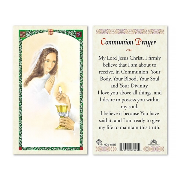 First Communion Girl Laminated Prayer Card