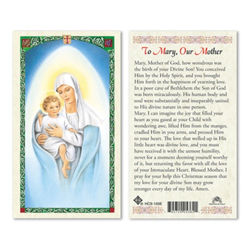 Our Lady of the Snow Laminated Prayer Card