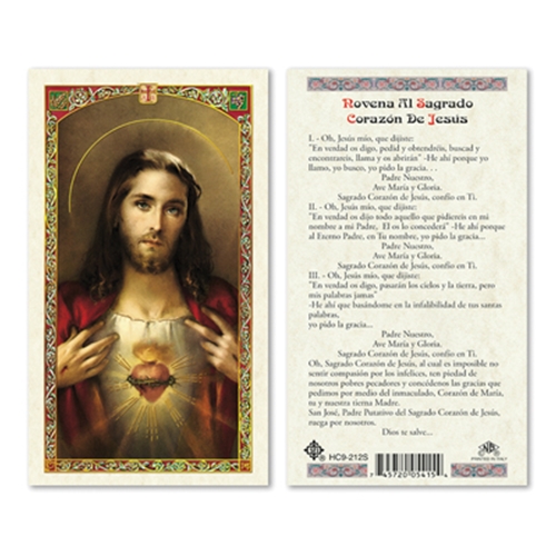 Novena al Sagrado Corazon de Jesus Laminated Prayer Card
