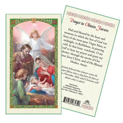 St. Andrew Christmas Novena Prayer to Obtain Favors Laminated Prayer Card