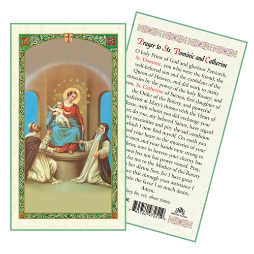 Saint Dominic and Saint Catherine Laminated Prayer Card