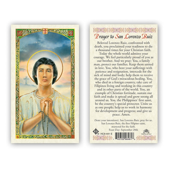 St. Lorenzo Ruiz Laminated Prayer Card