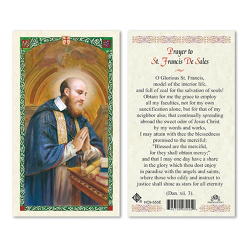 Saint Francis de Sales Laminated Prayer Card