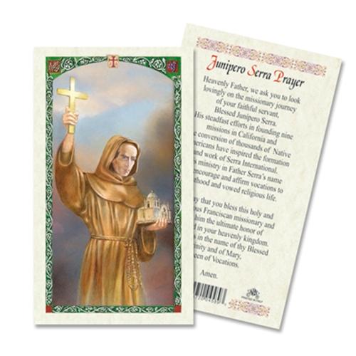 Saint Junipero Serra Laminated Prayer card