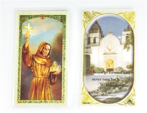 Saint Junipero Serra Quote Laminated Prayer Card