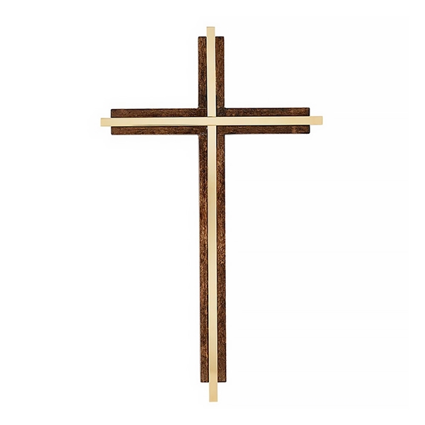 Walnut Cross with Gold Inlay - 8-Inch