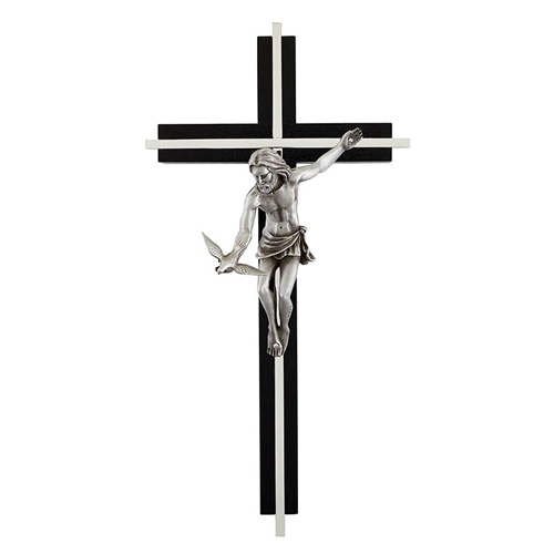 Black Inlayed Gift of the Spirit Crucifix - 10-Inch