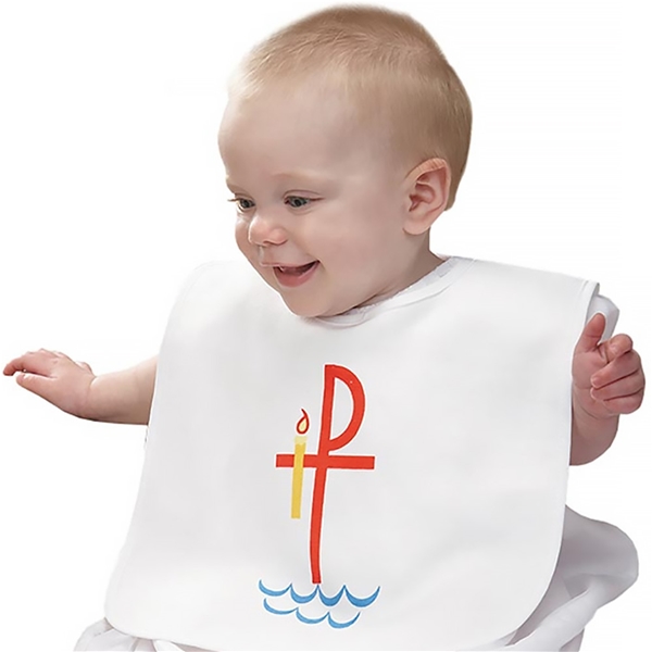 Baptismal Garment Bib With Velcro, Single or 6-Pack