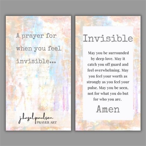 A Prayer for when you Feel Invisible - Prayer Card