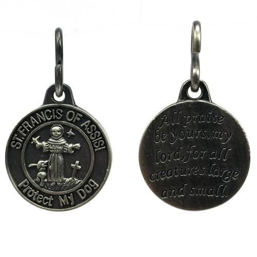 St Francis Round Pet Medal - Dog